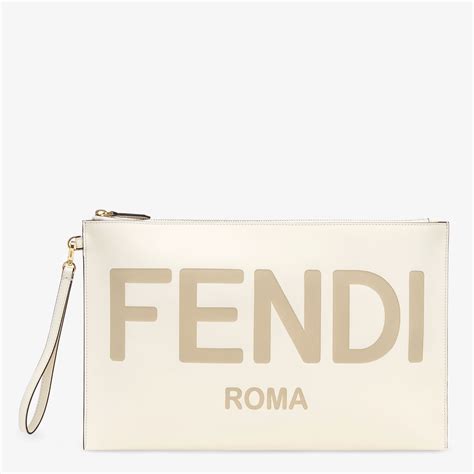 Cartera plana de piel Fendi Roma